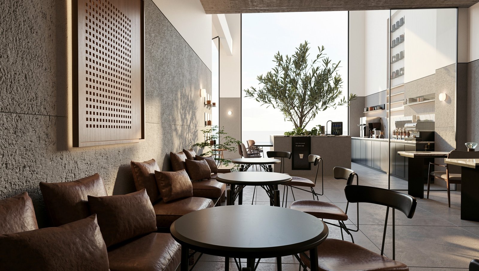 Courtyard View at Noisy Restaurant