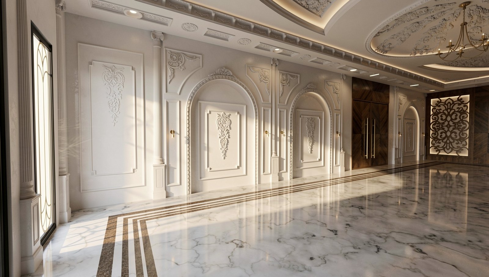 Arched Corridor at Classic Entrance Hall