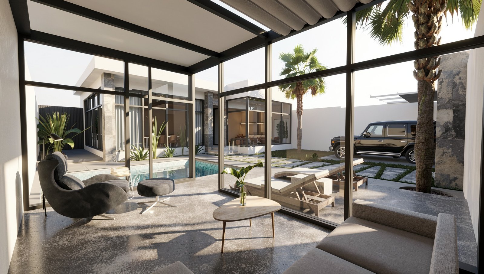Pool View at Modern Chalet